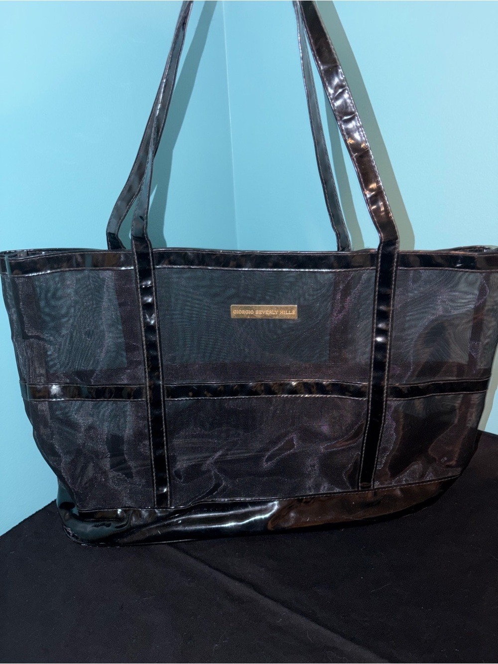Giorgio Beverly Hills Black Mesh Tote